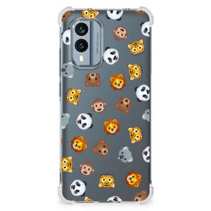 Doorzichtige Silicone Hoesje voor Nokia X30 Dieren Emojis