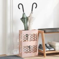 VidaXL Paraplu standaard roze 28 x 12 x 41 cm staal