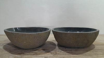 Doppelwaschbecken Flussstein RM250313AB, 45x34x15 cm