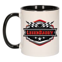 Vader/papa cadeau mok - Legendaddy - rood/zwart - 300 ml - vaderdag/verjaardag