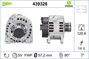 Dynamo / Alternator NEW ORIGINAL PART VALEO, Spanning (Volt)14V, u.a. für VW, Audi, Seat, Skoda