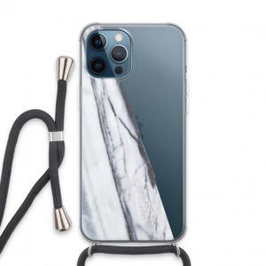 Gestreepte marmer: iPhone 13 Pro Max Transparant Hoesje met koord