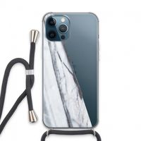Gestreepte marmer: iPhone 13 Pro Max Transparant Hoesje met koord