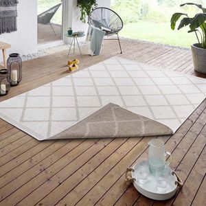 Dubbelzijdig vloerkleed Corsica Crème - 160x230cm - Meerkleurig Modern Vloerkleed - 123vloerkleed.nl