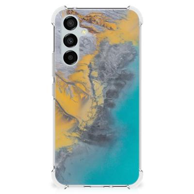 Samsung Galaxy A54 Anti-Shock Hoesje Marble Blue Gold Samsung Galaxy A54 Anti-Shock Hoesje Marble Blue Gold