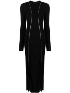 Victoria Beckham robe longue à liserés contrastants - Noir