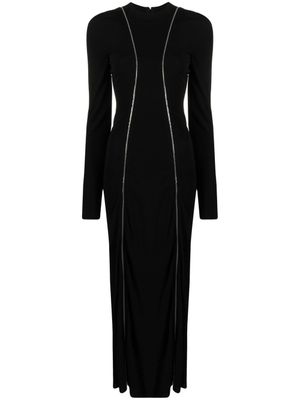 Victoria Beckham robe longue à liserés contrastants - Noir