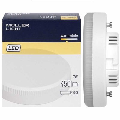 LED-lamp 450 lumen 7W 2700K GX53 wordt veel toegepast in badkamermeubels niet dimbaar