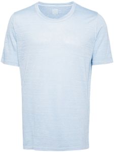 120% Lino t-shirt en lin à manches courtes - Bleu