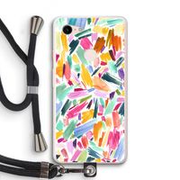 Watercolor Brushstrokes: Pixel 3 XL Transparant Hoesje met koord