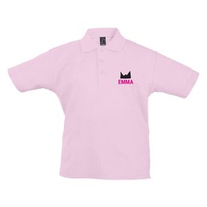 Polo voor kinderen bedrukken - Roze - 12 jaar