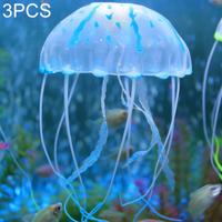 3 STKS aquarium artikelen decoratie silicone simulatie fluorescerende sucker kwallen grootte: 5 * 17cm (blauw)