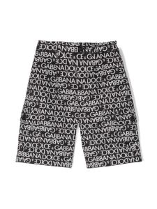 Dolce & Gabbana Kids short à motif monogrammé - Noir