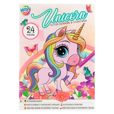 Creative Craft Group Glitter kleur en stickerboek eenhoorn/zeemeermin