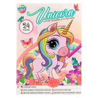 Creative Craft Group Glitter kleur en stickerboek eenhoorn/zeemeermin