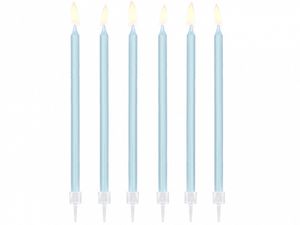 Taartkaarsjes licht blauw 14cm - 12 stuks
