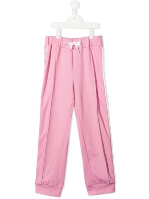 Fendi Kids pantalon de jogging à finitions passepoilées - Rose