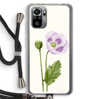 Purple poppy: Xiaomi Redmi Note 10S Transparant Hoesje met koord