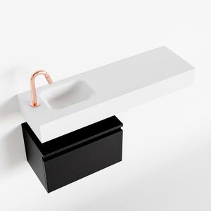 Toiletmeubel Mondiaz Andor | 100 cm | Meubelkleur Urban | Lex vrijhangend wastafel Talc Links | 1 kraangat