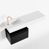 Toiletmeubel Mondiaz Andor | 100 cm | Meubelkleur Urban | Lex vrijhangend wastafel Talc Links | 1 kraangat