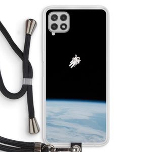 Alone in Space: Samsung Galaxy A22 4G Transparant Hoesje met koord