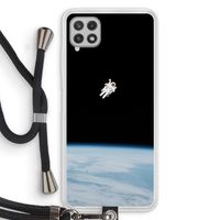 Alone in Space: Samsung Galaxy A22 4G Transparant Hoesje met koord