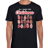 Foute kersttrui/t-shirt voor heren - All I want for Christmas - vagina - zwart