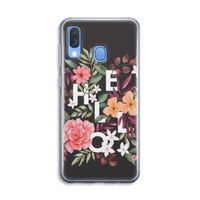 Hello in flowers: Samsung Galaxy A40 Transparant Hoesje