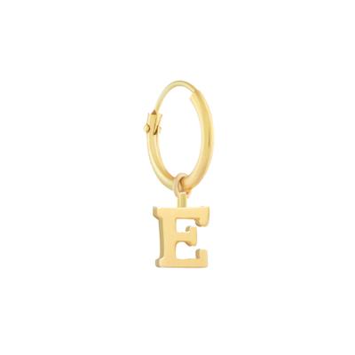 Minimalistische letter oorbel - 14K GOUD - Goud - E