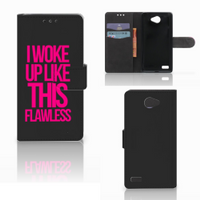 LG Bello 2 Hoesje met naam Woke Up - Origineel Cadeau Zelf Maken - thumbnail