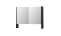 INK SPK3 spiegelkast met 2 dubbel gespiegelde deuren, open planchet, stopcontact en schakelaar 100 x 14 x 74 cm, mat antraciet - thumbnail
