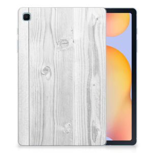 Samsung Galaxy Tab S6 Lite | S6 Lite (2022) Silicone Tablet Hoes White Wood