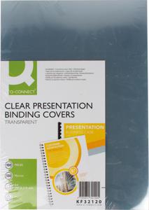 Q-CONNECT KF32120 binding cover A4 Polyvinyl chloride (PVC) Transparant 100 stuk(s)