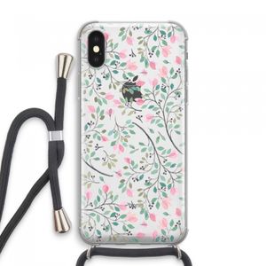 Sierlijke bloemen: iPhone XS Max Transparant Hoesje met koord