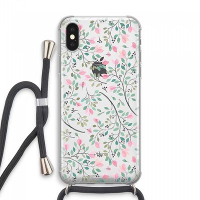 Sierlijke bloemen: iPhone XS Max Transparant Hoesje met koord