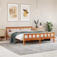 Bedframe zonder matras massief grenenhout wasbruin 160x200 cm