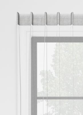 Mykonos gordijn - Zilver met enkele plooi