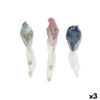 Kerstversiering DKD Home Decor Multicolour Vogel 25 x 7 x 6 cm (3 Stuks)