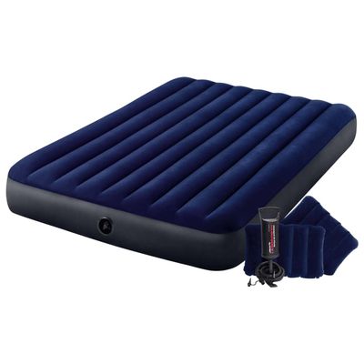 Intex Luchtbed Met Pomp Opblaasbaar Dura-beam 152x203x25 Cm Blauw Intex Luchtbed Met Pomp Opblaasbaar Dura-beam 152x203x25 Cm Blauw