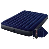 Intex Luchtbed Met Pomp Opblaasbaar Dura-beam 152x203x25 Cm Blauw - thumbnail