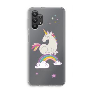 Regenboog eenhoorn: Samsung Galaxy A32 5G Transparant Hoesje