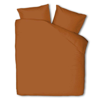 Dekbedovertrek Luna Uni Bruin 200x200 Cm Effen 200x200 Cm Luna Bedding - Dekbed-Discounter.nl
