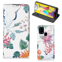 Samsung Galaxy M31 Hoesje maken Bird Flowers