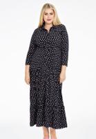 Yoek Jurk met stroken SPRINKLE | Zwart | Maat 42/44