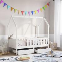 Kinderbedframe met lades 80x170 cm massief grenenhout