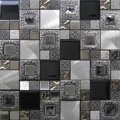 Mozaïek tegels Exclusieve Lijst Zilver 30x30 - Vierkant Wandtegels Glas