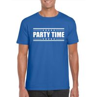 Party time t-shirt blauw heren - thumbnail