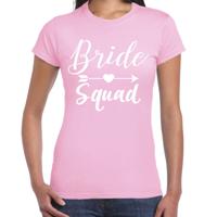 Vrijgezellenfeest T-shirt voor dames - Bride Squad - licht roze - trouwen/bruiloft - thumbnail