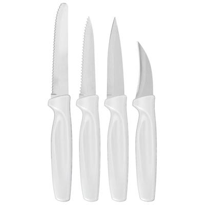 Excellent Houseware keuken messen set - wit - 4 delig - rvs en kunststof - keukengerei