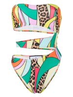 Philipp Plein Monokini met patchwork - Groen - thumbnail